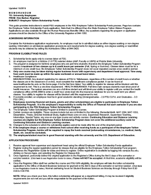 Florida State University Employee Tuition Scholarship Application