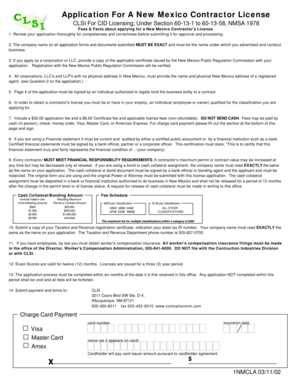 New Mexico Contractor License Application