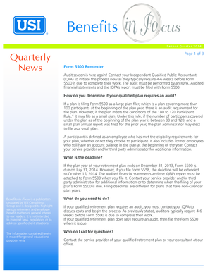 Form 5500 Audit Reminder