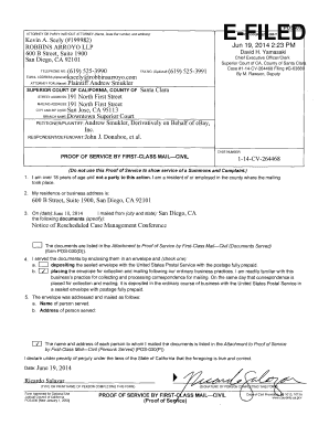 Proof of Service by First-Class Mail - Civil