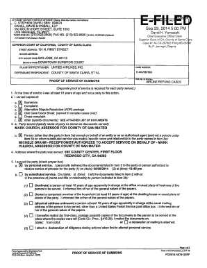 Proof of Service of Summons