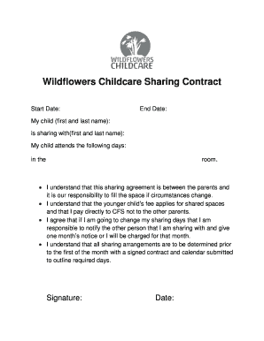 Childcare Sharing Contract