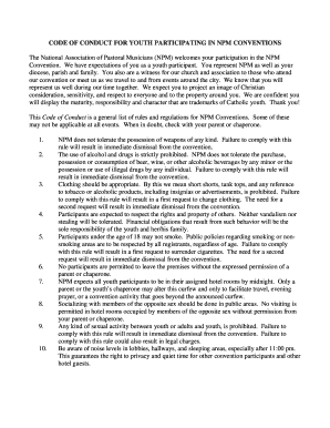 Code of Conduct for Youth at NPM Conventions