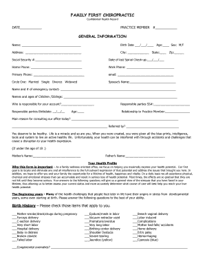 Confidential Health Record Form