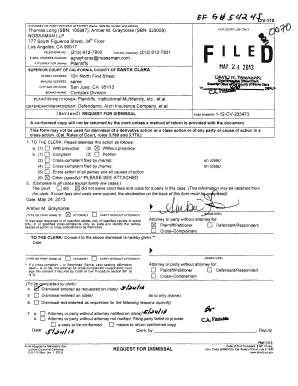 California Request for Dismissal Form
