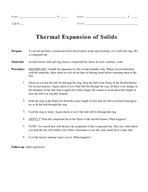 Thermal Expansion of Solids Lab Report
