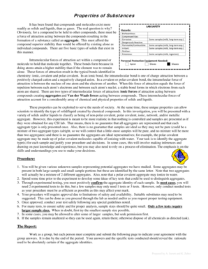 Properties of Substances Lab Report
