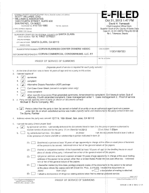 Proof of Service of Summons