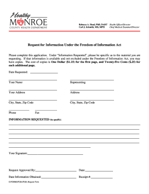 Freedom of Information Act Request Form