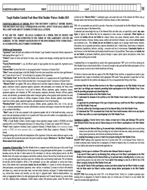 Tough Mudder Mini Mudder Waiver