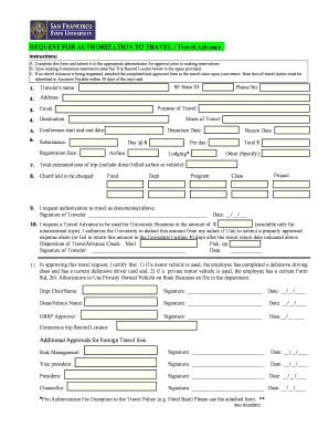 Travel Authorization Form