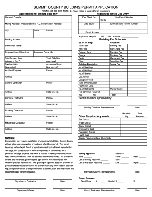 Summit County Building Permit Application