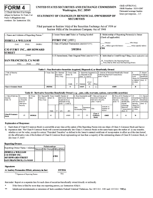 SEC Form 4 Statement of Changes in Beneficial Ownership