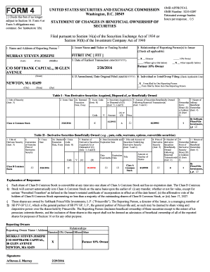 SEC Form 4 Statement of Changes in Beneficial Ownership