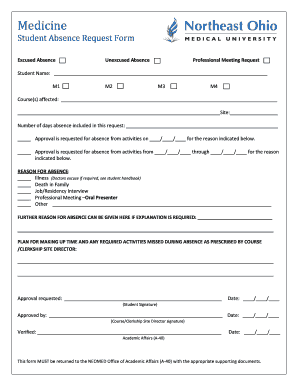 Student Absence Request Form