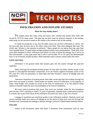 Infiltration and Inflow Studies