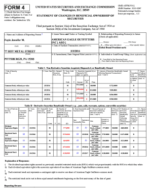 Form 4 Statement of Changes in Beneficial Ownership
