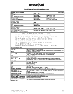 Hotel Default Record Template