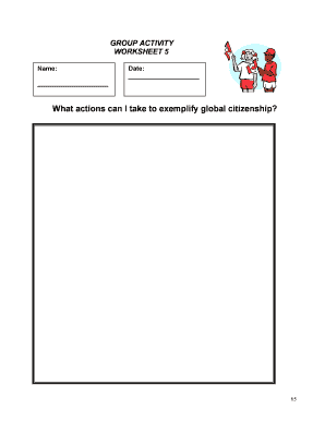 Global Citizenship Activity Worksheet