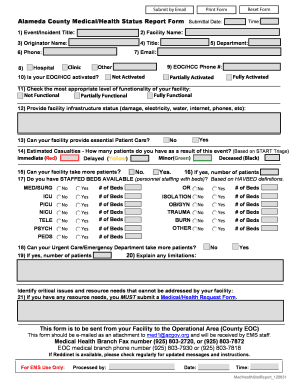 Fillable Online acphd Alameda County MedicalHealth Status Report Form