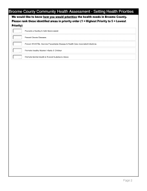 Broome County Community Health Assessment Survey