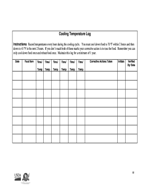 Cooling Temperature Log