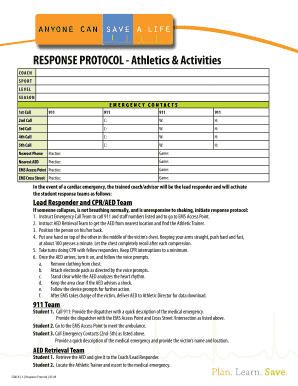 Emergency Response Protocol for Athletics
