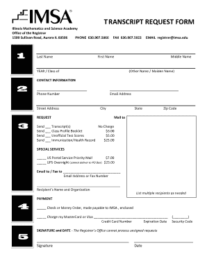 Illinois Transcript Request Form