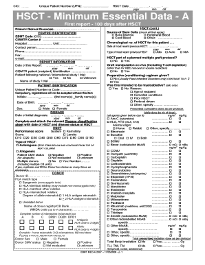 HSCT Minimum Essential Data Form