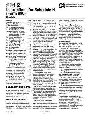 Instructions for Schedule H (Form 990)