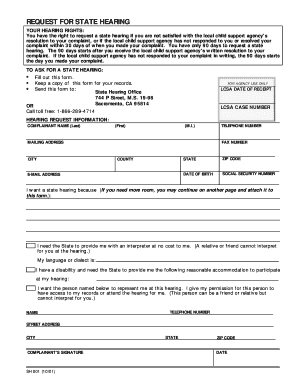 Request for State Hearing