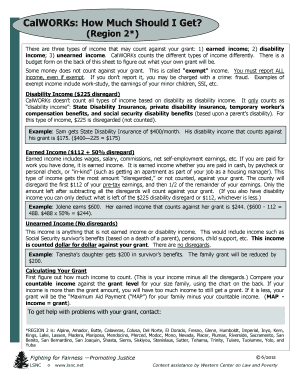 CalWORKs Grant Calculation Worksheet