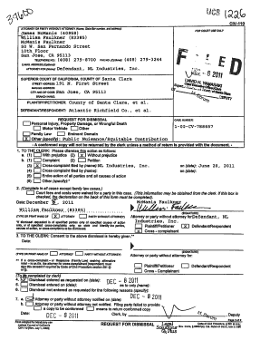 California Request for Dismissal Form