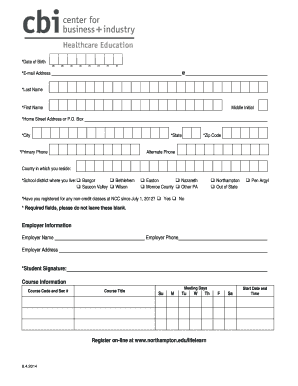 NCC Non-Credit Class Registration Form