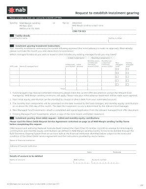 NAB Instalment Gearing Investment Instructions