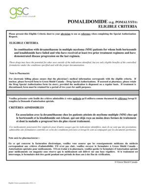 Pomalidomide Special Authorization Request