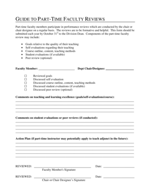 Part-Time Faculty Review Form