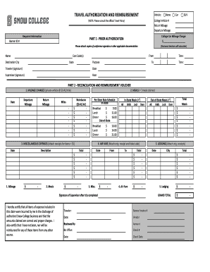 Travel Authorization and Reimbursement Form