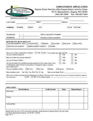Employment Application Form