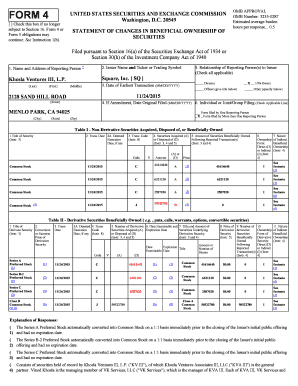 SEC Form 4 Statement of Changes in Beneficial Ownership
