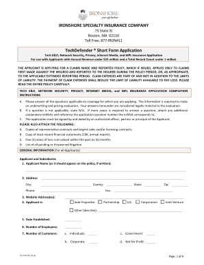 TechDefender Short Form Application