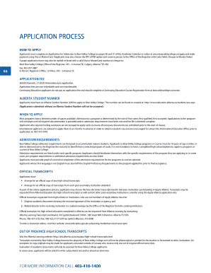Bow Valley College Application Form