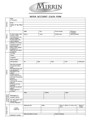 Motor Accident Claim Form