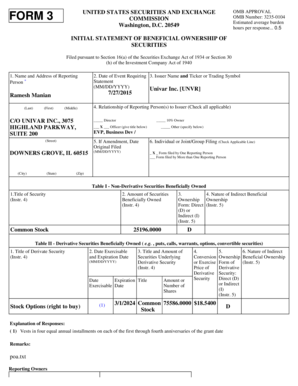 Form 3 Beneficial Ownership Report