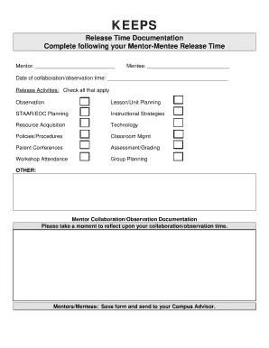 Mentor-Mentee Release Time Documentation