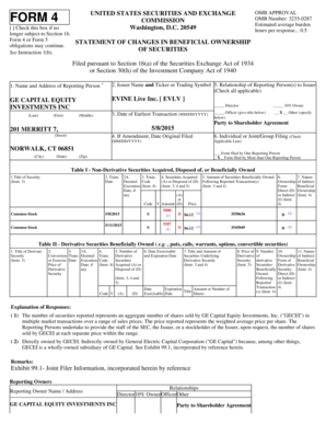 Form 4 Statement of Changes in Beneficial Ownership