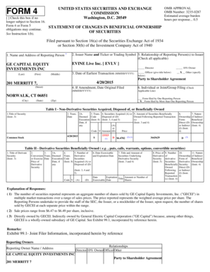 Form 4 Statement of Changes in Beneficial Ownership