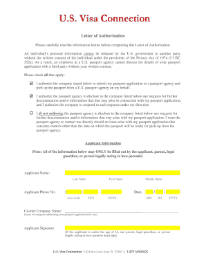 Sample letter of no interest in vehicle - Passport Letter of Authorization - Same Day, 24 to 48 hour, or 5 to 10 day Rush Processing. Passport Release Letter Authorizing US Visa Connection to speak and act on applicants behalf for Expedited Passport Processing