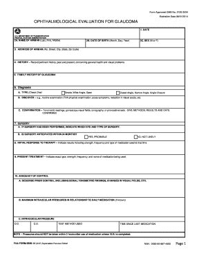 FAA Glaucoma Evaluation Form