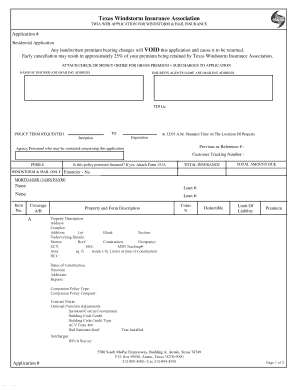 Texas Windstorm Insurance Application